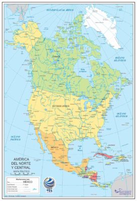 Mapa de América del Norte y Central Político