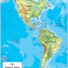 Mapa Tres Américas Físico