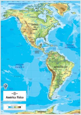 Mapa Tres Américas Físico