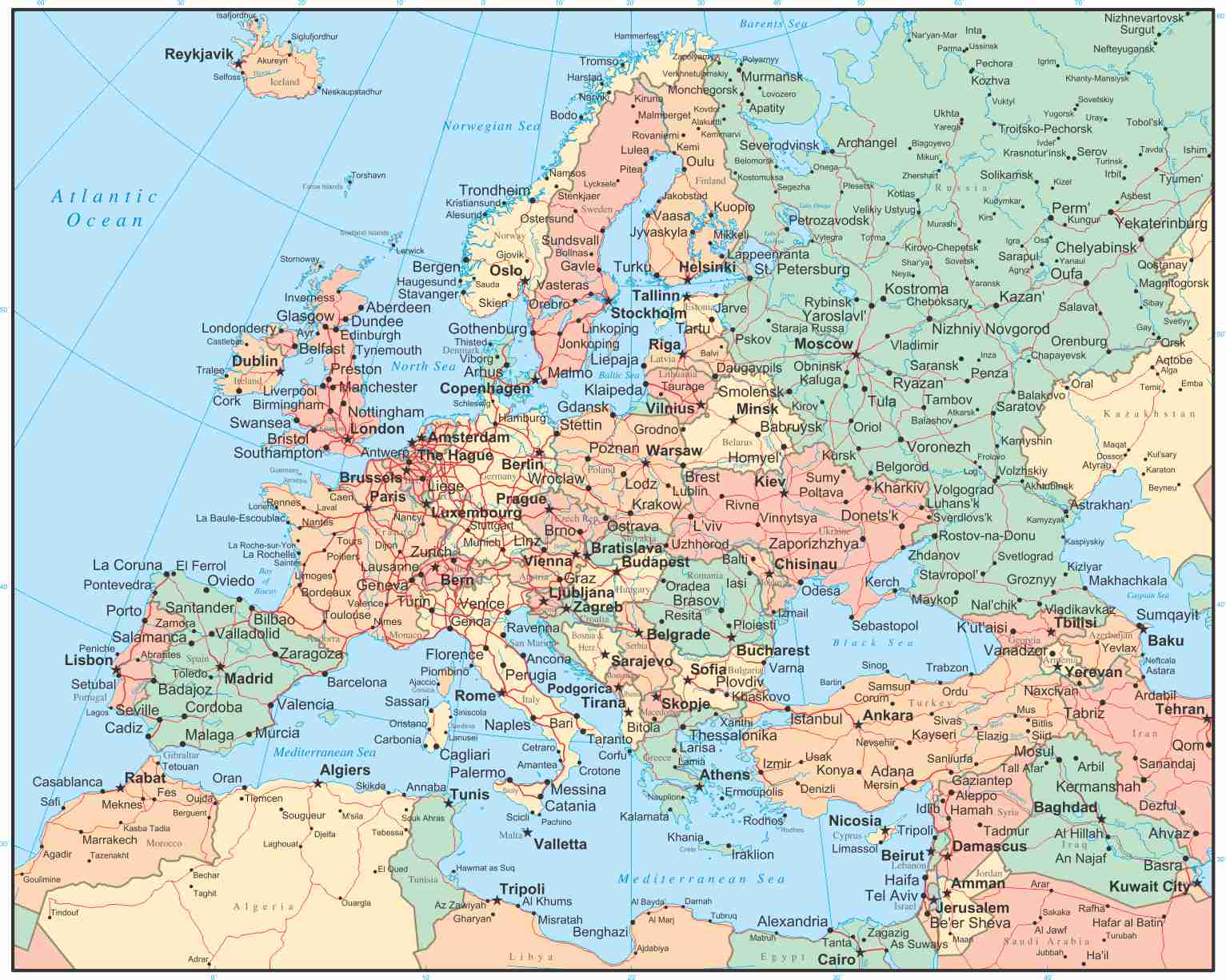 Mapa de Europa Político