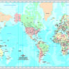 Planisferio Mercator Político Centrado en América