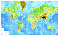 Planisferio Mercator Físico