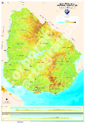 Mapa de Uruguay Físico